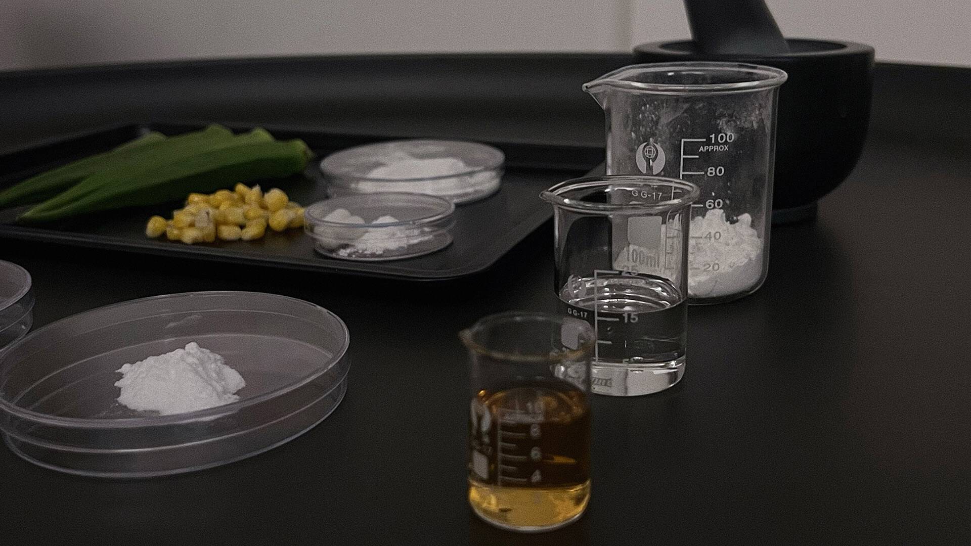 Samples in cups preparing process