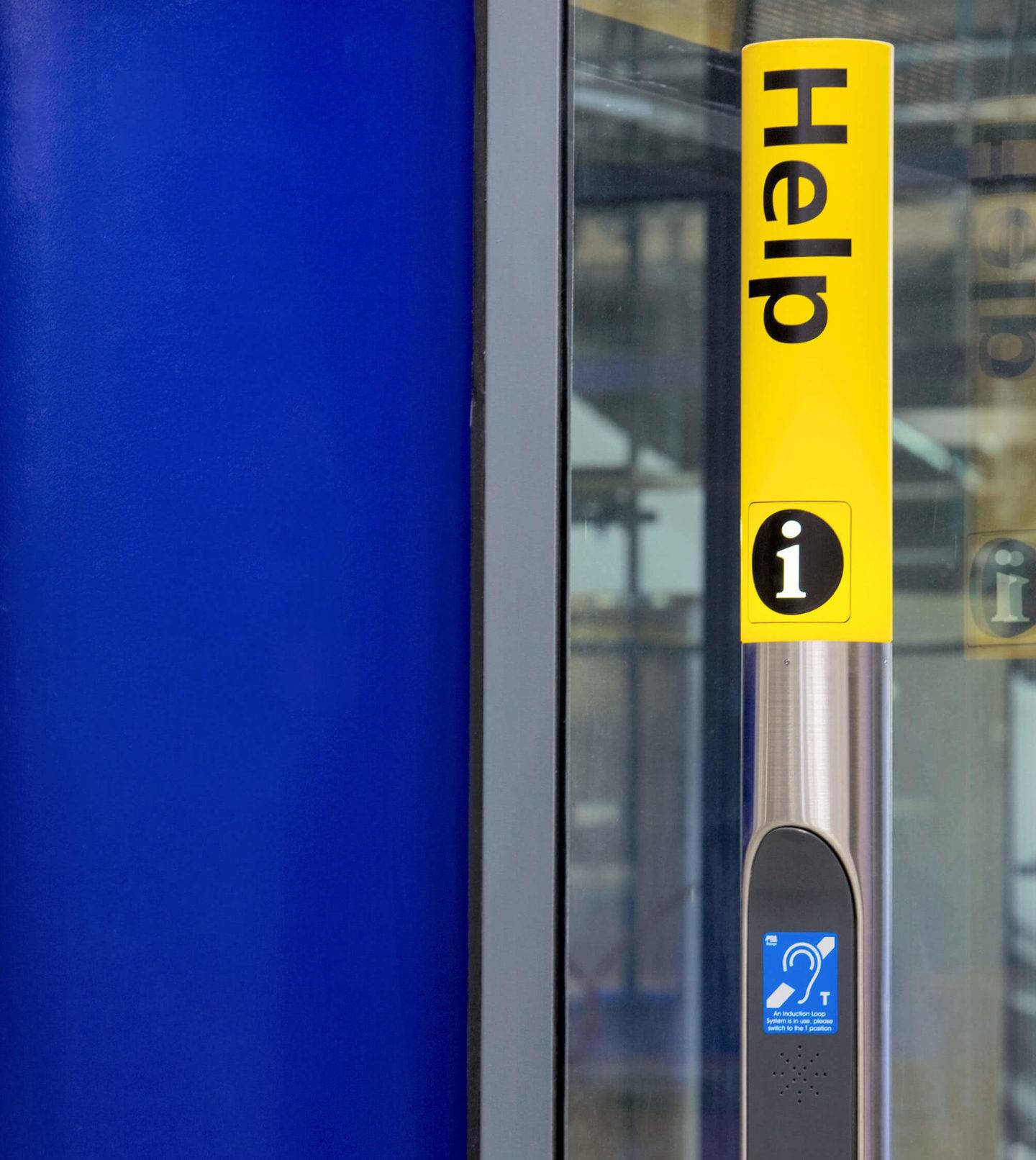 A help sign in Heathrow Airport