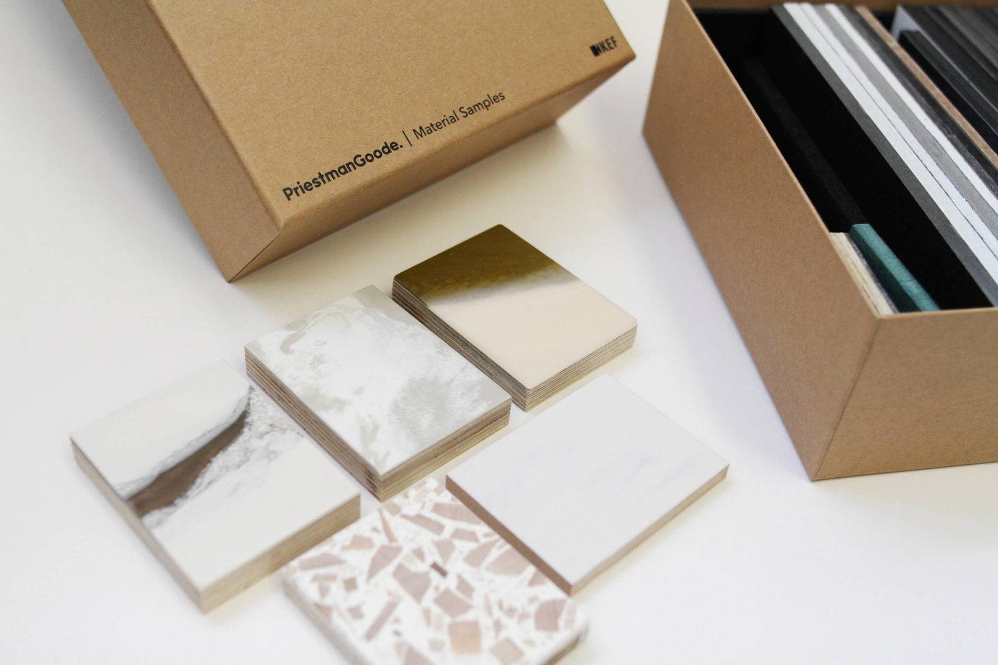 Cream and gold material samples