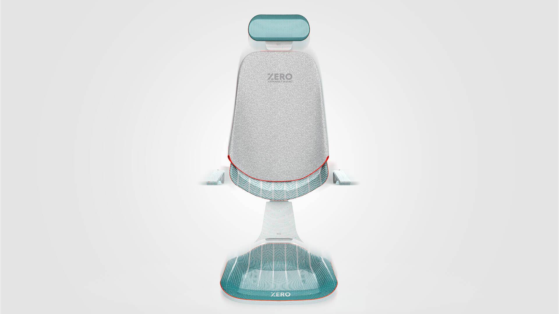 Front view of the Green Carriage concept seat