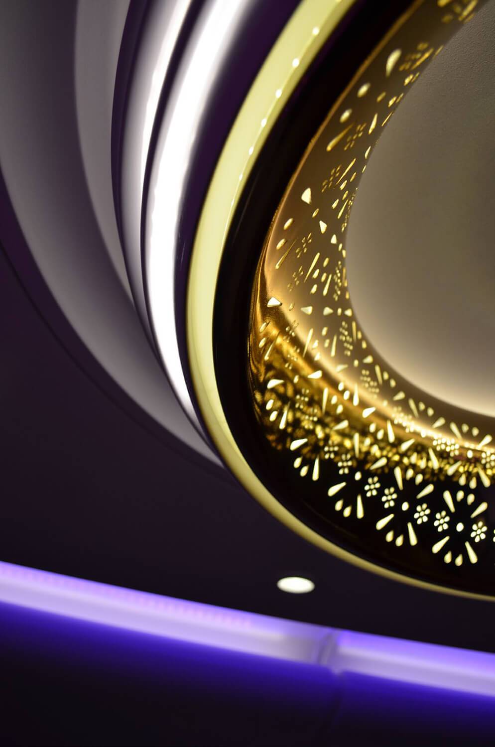 Intricate detail of a statement light