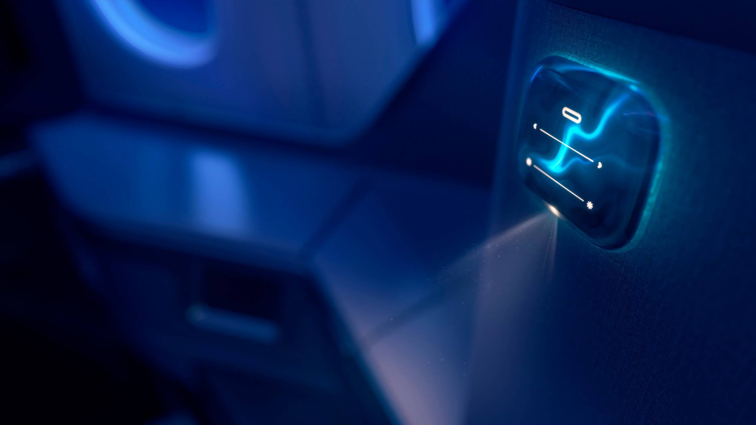 Small square reading light on a textured surface