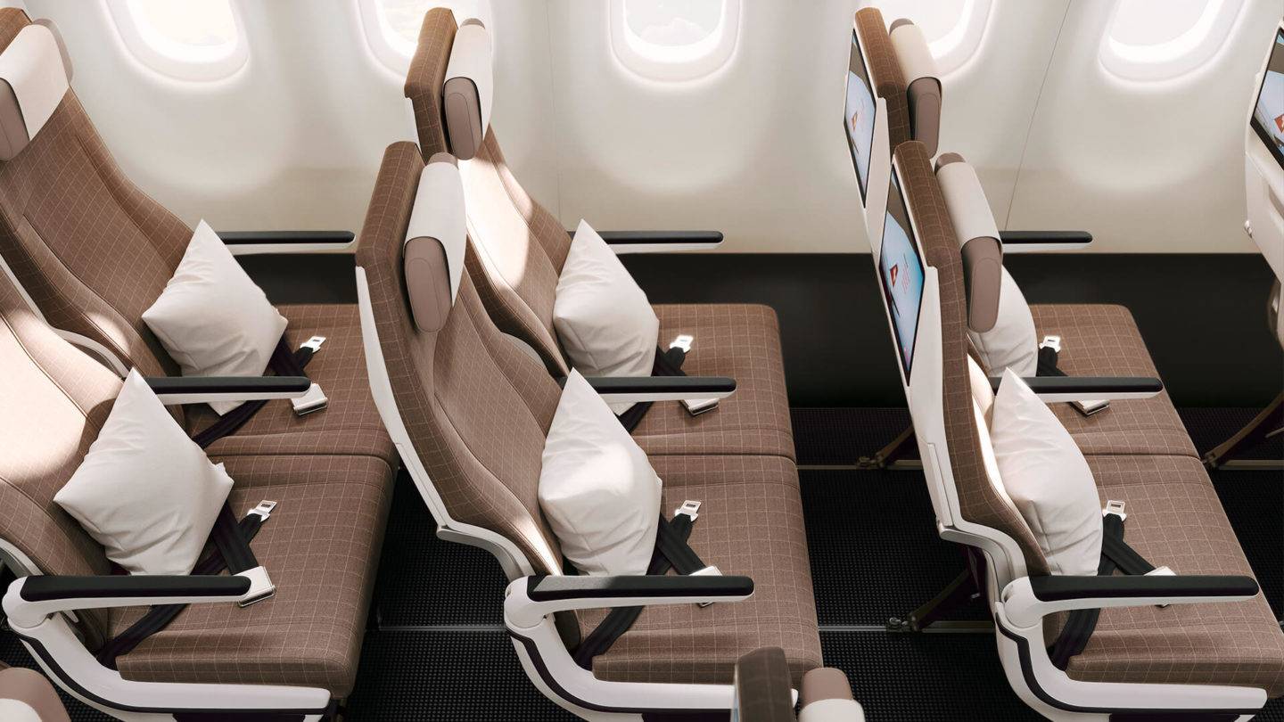 SWISS Economy View looking down onto seats