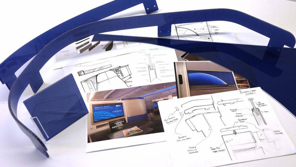 Sketches and materials of the United Polaris seat