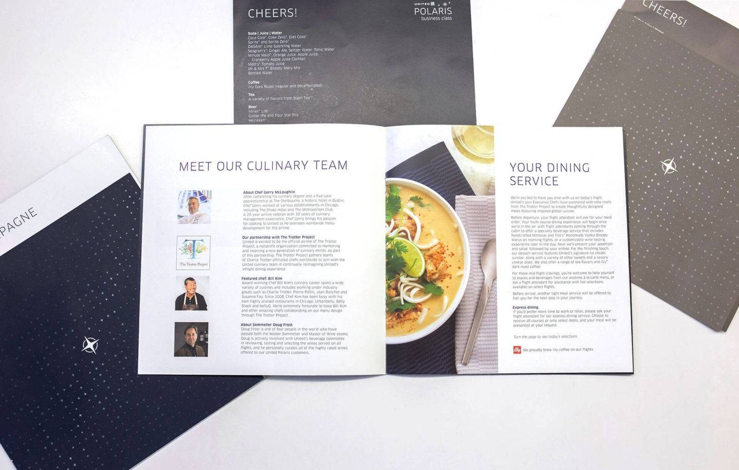 United Airlines Polaris menu