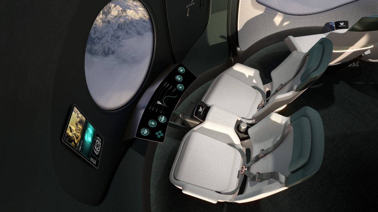 World View pilot seating area and control panel